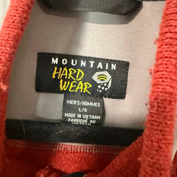 Mountain Hardwear Men's Fleece Jacket Red Grey Large Polartec Full Zip Outdoor - Picture 5 of 9